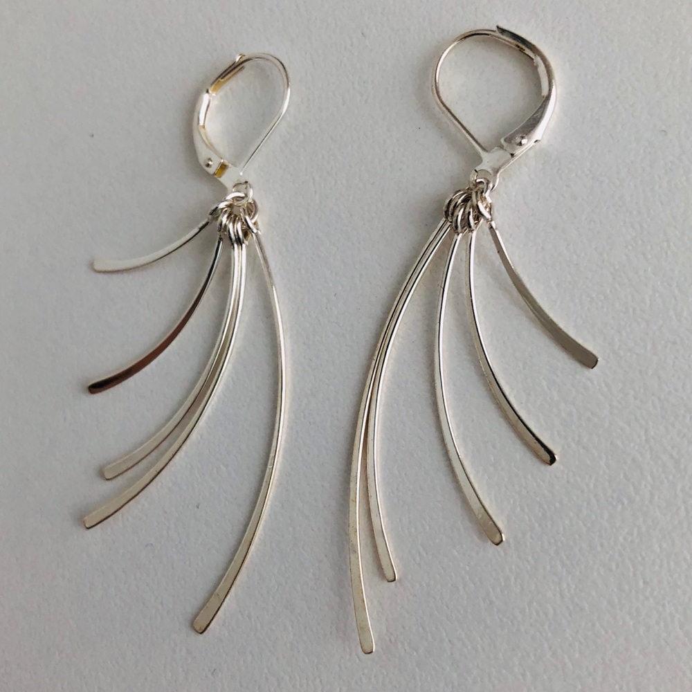 2 pair sterling silver dangle earrings - Picture 4 of 5